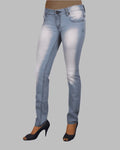 ice blue skinny jeans using stretch denim fabric  to you the comfort and fit your deserve 