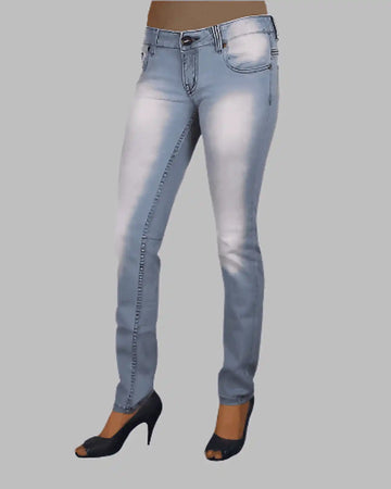 ice blue skinny jeans using stretch denim fabric  to you the comfort and fit your deserve 
