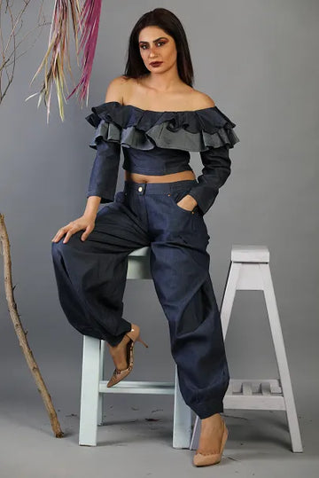 Denim Harem Pants