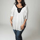 Baby Doll Knit Top With Embellishment