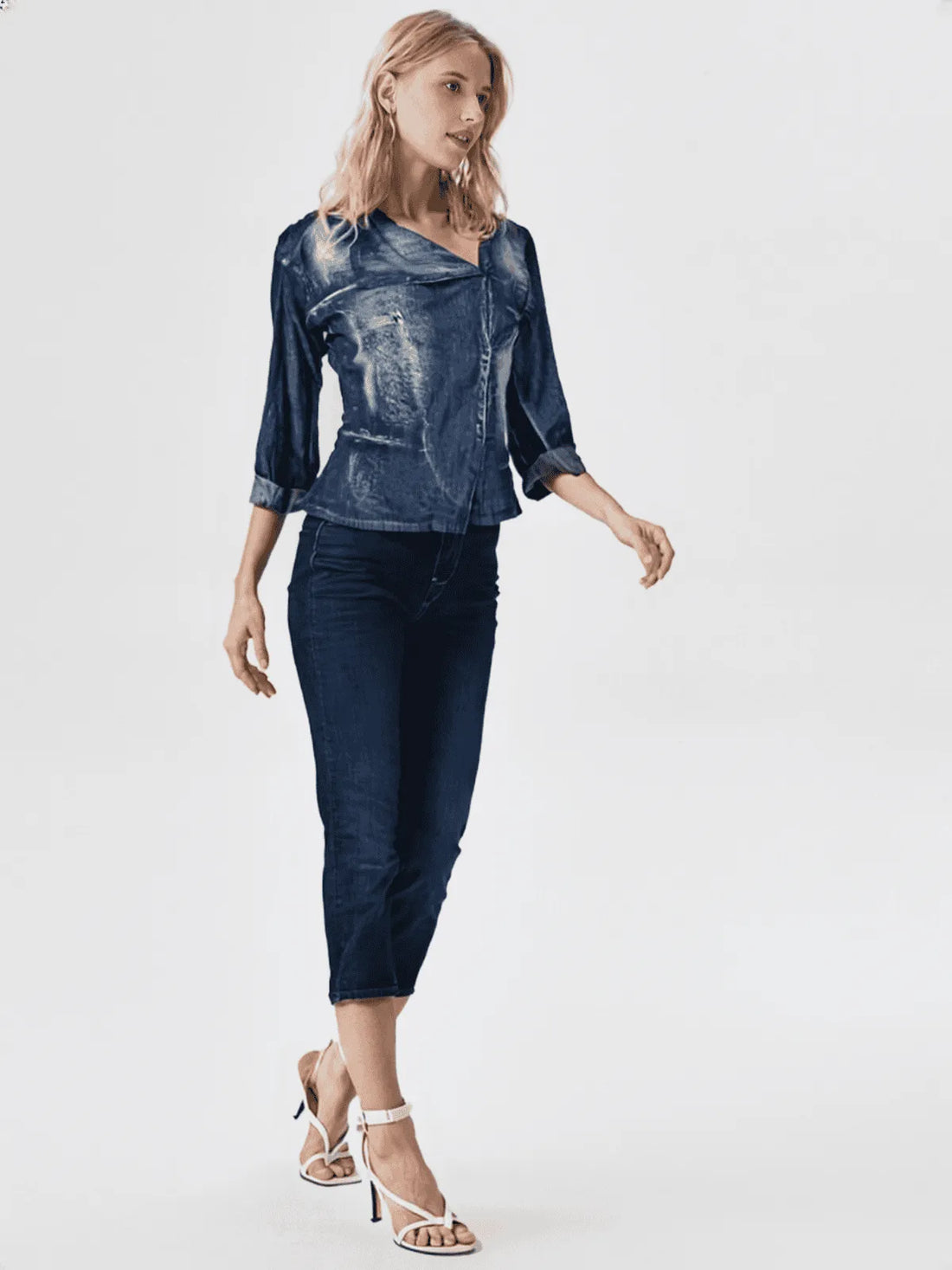 Biker Style Denim Top