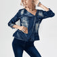 Biker Style Denim Top
