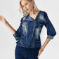 Biker Style Denim Top