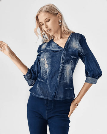 Biker Style Denim Top