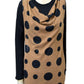 Black & Brown Polka Dots Sweater knit Top.