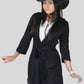 Black Knit Top with White Insert