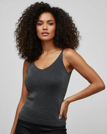 Black Metallic Tank Top