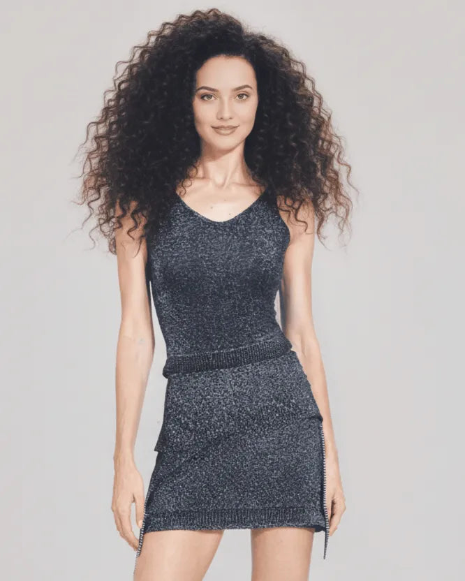 Black Metallic Tank Top