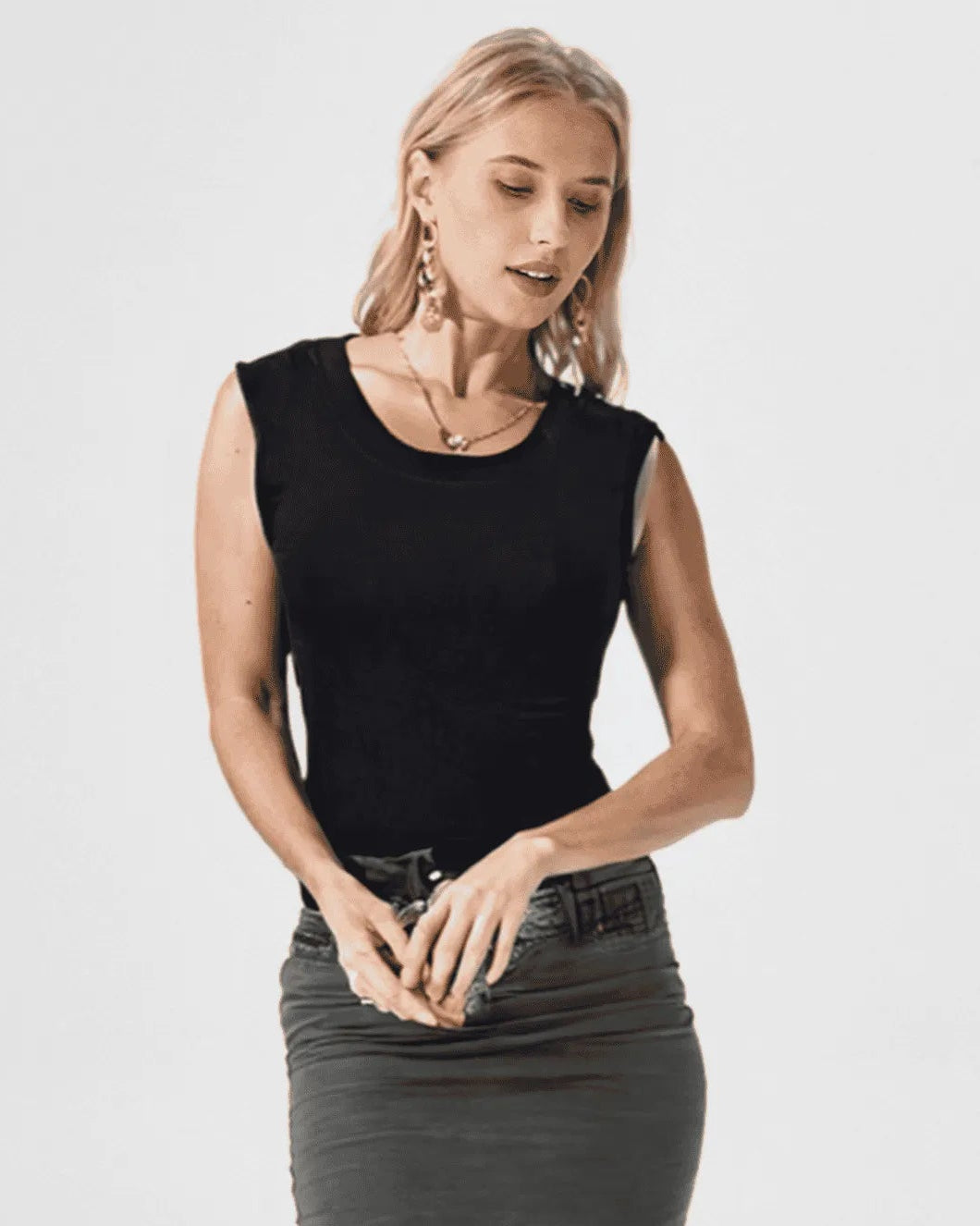 Black Sleeveless soft knit camisole