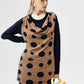 Black & Brown Polka Dots Sweater knit Top.