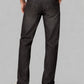Black Straight Leg Raw Denim Jeans With Leather Trims