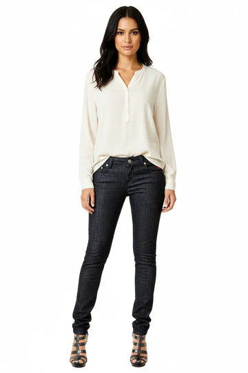 Jet black low rise Denim skinny jeans