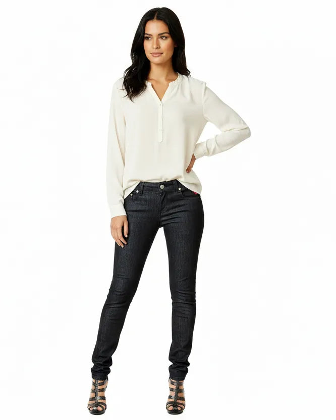 Jet black low rise Denim skinny jeans