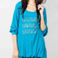 Black long-sleeve women's long-Top with Hot Fix-Rhinestones