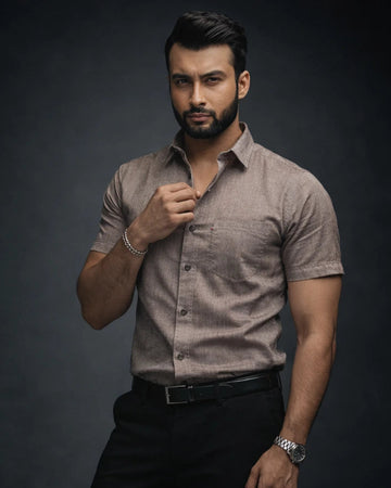 Brown Irish Linen Shirt
