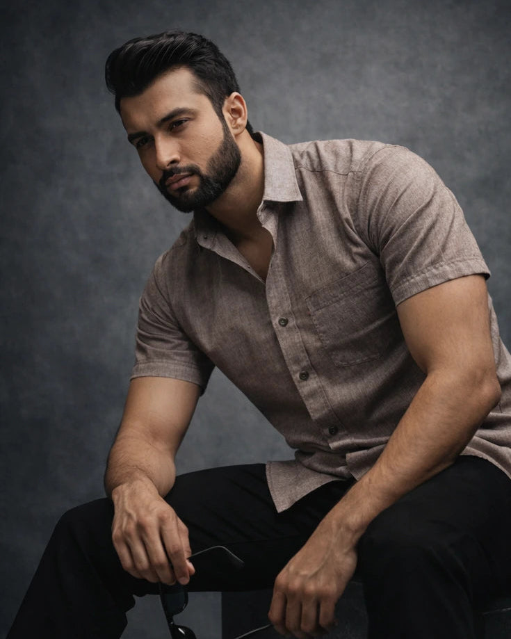 Brown Irish Linen Shirt