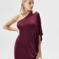 Burgundy Off-Shoulder Top with Crystal-Embellishment