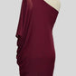 Burgundy Off-Shoulder Top with Crystal-Embellishment