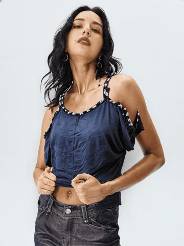 Charcoal Grey halter strap singlet