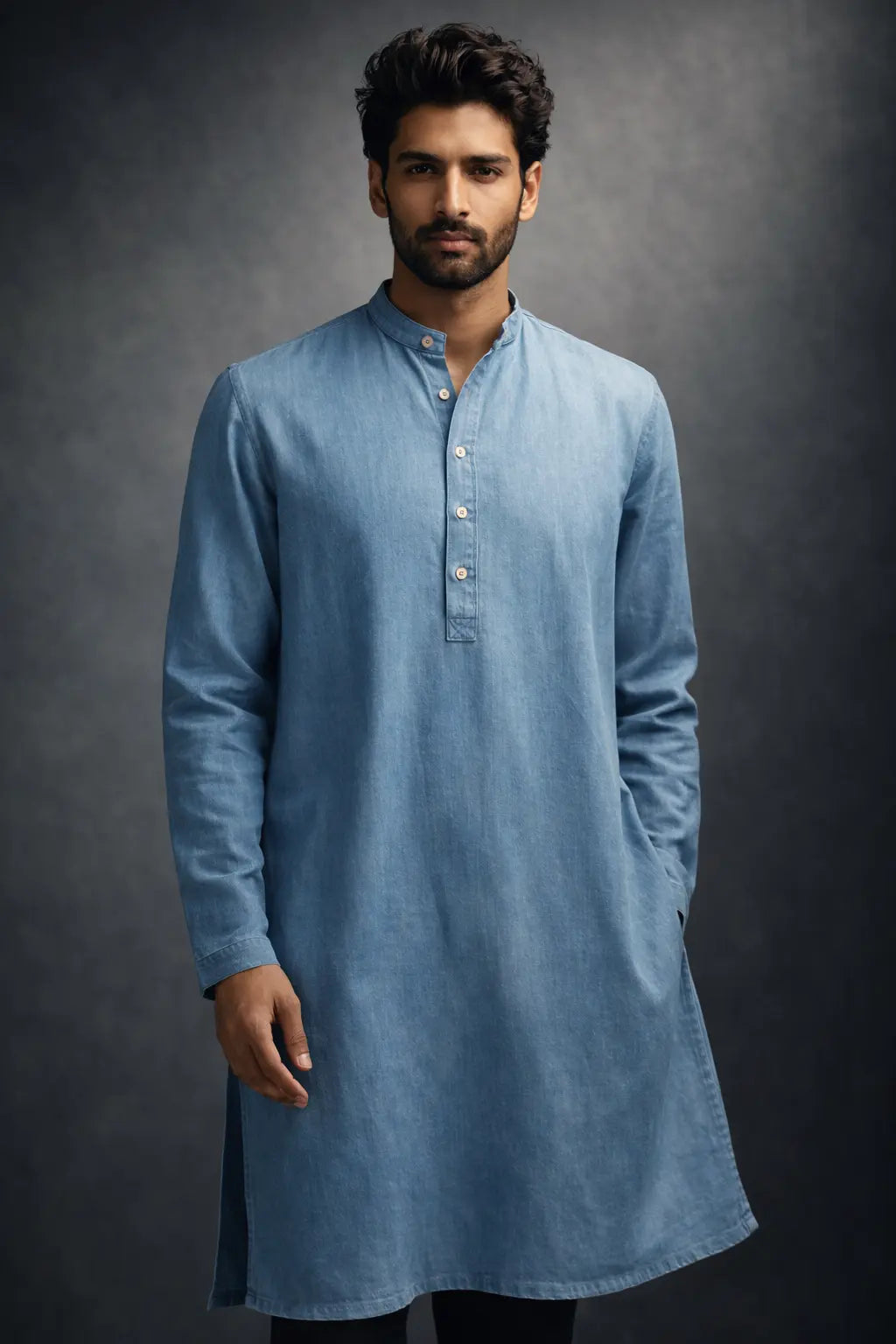 Men’s Denim Kurta (Light Wash)