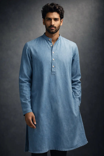 Men’s Denim Kurta (Light Wash)