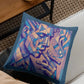 Decorative pillow with geometric pattern on a couch