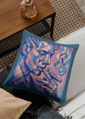 Decorative pillow with geometric pattern on a couch