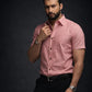Coral Pink Irish Linen Shirt