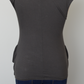 Grey beaded modified baby doll style knit top