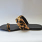 Leopard Printed Velvet Flip Flops