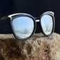 Cat Eyes Sunglasses With Silver Reflective Lens