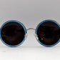 Round Frame Sunglasses With Blue Reflective Lens