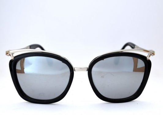 Cat Eyes Sunglasses With Silver Reflective Lens