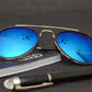 Aviator Sunglasses Blue Mirrored Lens