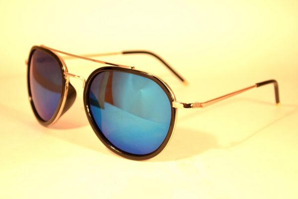 Aviator Sunglasses Blue Mirrored Lens