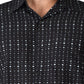 Polka Dot Short Sleeves Black Camp Shirt