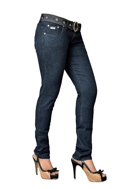 Midnight Blue mid rise Skinny Jeans with tonal stitching