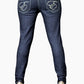 Dark Blue low rise Skinny Jeans with Gold stitching