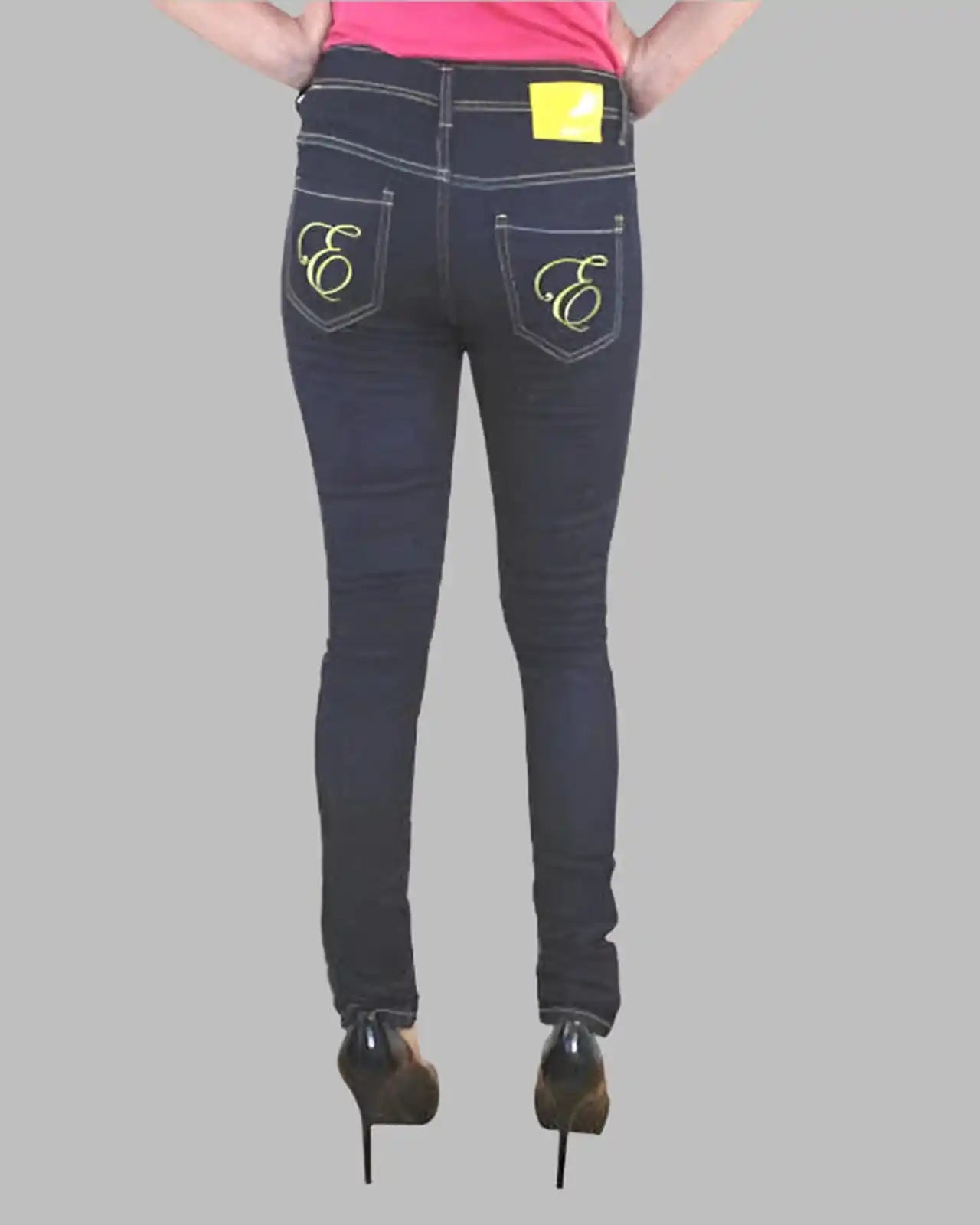 Dopamine Jeans yellow Skinny are Dark wash jeans with practically no fading