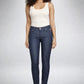 Dark wash low rise Skinny Jeans with tonal stitching