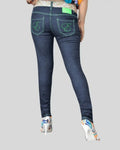 Dopamine Jeans green Skinny are Dark wash jeans with practically no fading