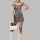 Diagonal Cut Drapped Knit Dress
