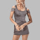 Diagonal Cut Drapped Knit Dress