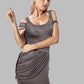 Diagonal Cut Drapped Knit Dress