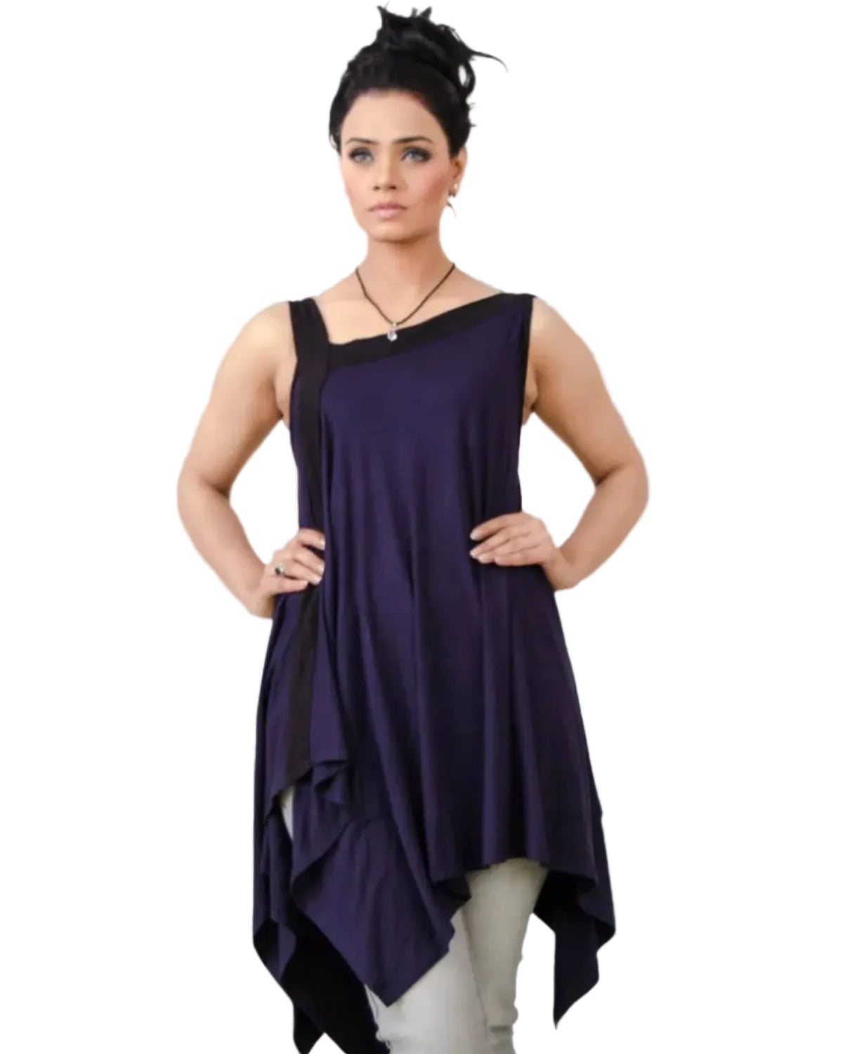 Diagonal cut Knitted long dress