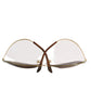 Pair of eyeglasses with gold frame on a white background
