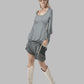 Gray Long Knit Top