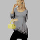 Gray Long Knit Top