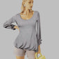 Gray Long Knit Top