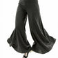 Black wide-leg pants on a white background